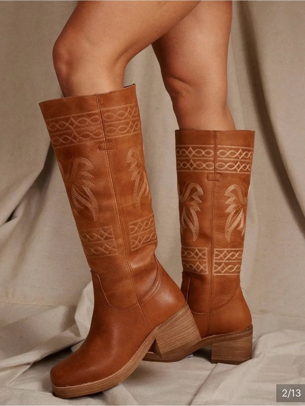 NWT Free People x Dingo Avalon
Embroidered Western Campus Boots Russet Leather - Picture 2 of 3